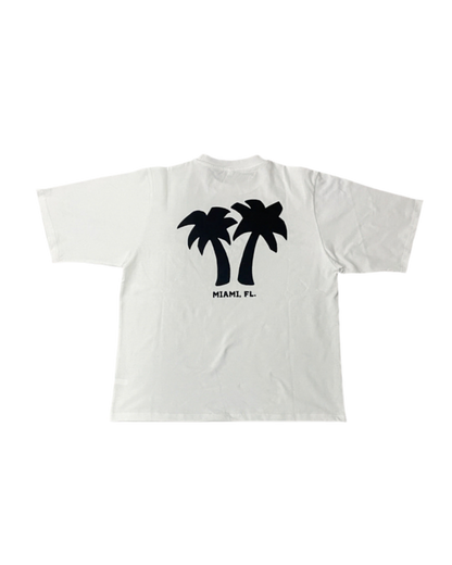 Southside Palm Tee -White